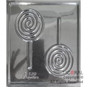 MOLDE PLACA 00C320 PALETA ESPIRAL 160X160MM APROX TRANSPARENTE x 10